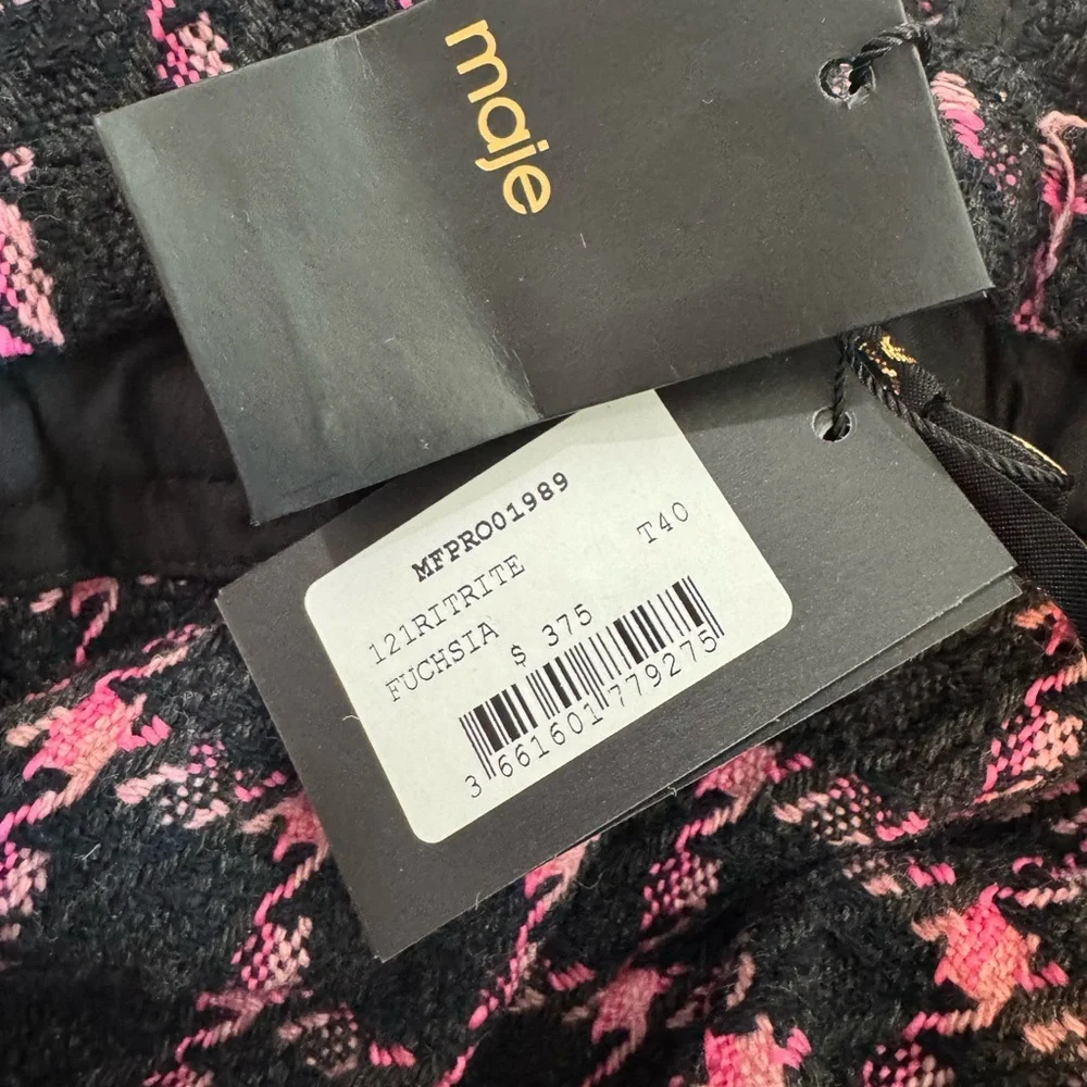 Maje Short dress with wide straps Checked Pattern New